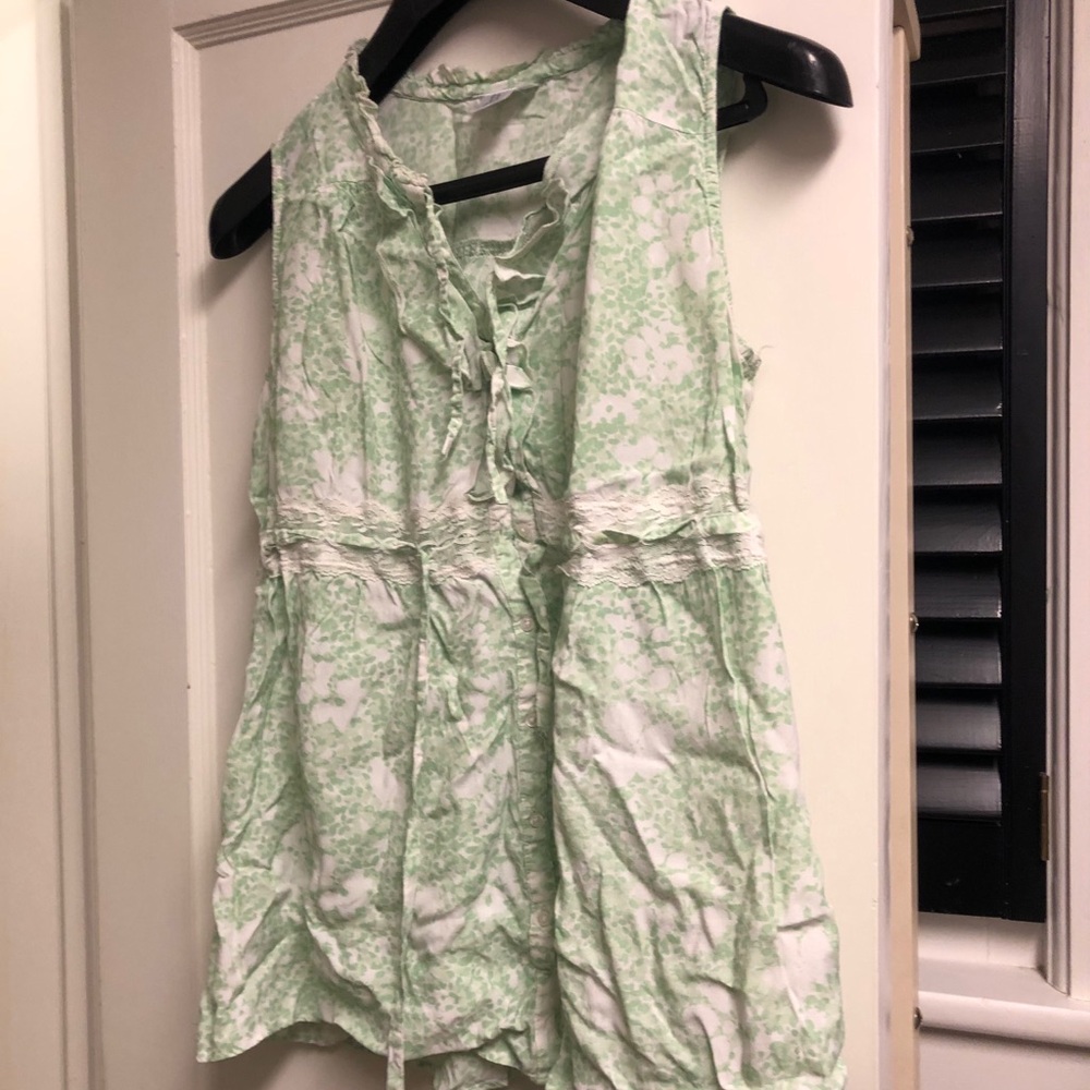 Motherhood maternity green, white blouse